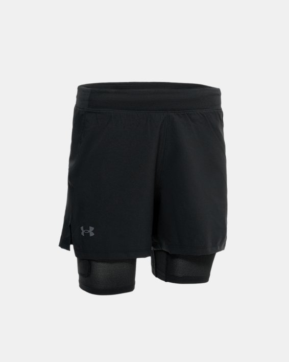 Men's UA Iso-Chill Run 2-in-1 Shorts in Black image number 8